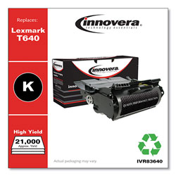 Innovera Remanufactured Black High-Yield Toner Cartridge, Replacement for Lexmark T640 (64015HA/64015SA/64035HA), 21,000 Page-Yield