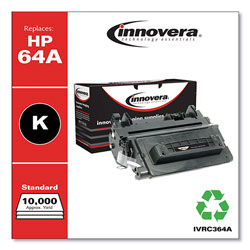 Innovera Remanufactured Black Toner Cartridge, Replacement for HP 64A (CC364A), 10,000 Page-Yield