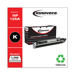 Innovera Remanufactured Black Toner Cartridge, Replacement for HP 126A (CE310A), 1,200 Page-Yield