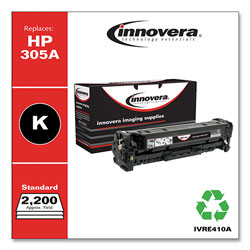 Innovera Remanufactured Black Toner Cartridge, Replacement for HP 305A (CE410A), 2,200 Page-Yield