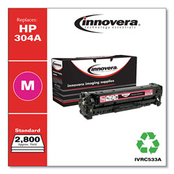 Innovera Remanufactured Magenta Toner Cartridge, Replacement for HP 304A (CC533A), 2,800 Page-Yield