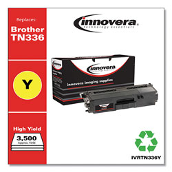Innovera Remanufactured Yellow High-Yield Toner Cartridge, Replacement for Brother TN336Y, 3,500 Page-Yield