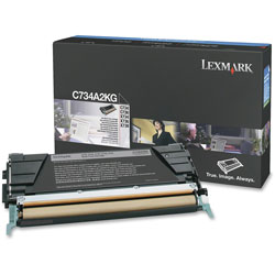 Lexmark C734A2KG High-Yield Toner, 8000 Page-Yield, Black