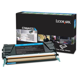 Lexmark C746A1CG Return Program Toner, 7000 Page-Yield, Cyan