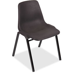Lorell PP Stack Chairs, 19-1/4" x 19-1/4" x 31", 4/CT, Black