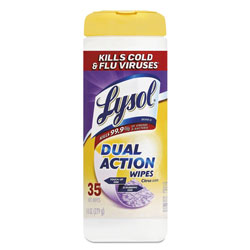 Lysol Dual Action Disinfecting Wipes, Citrus, 7 x 8, 35/Canister