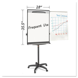 MasterVision™ Tripod Extension Bar Magnetic Dry-Erase Easel, 69" to 78" High, Black/Silver