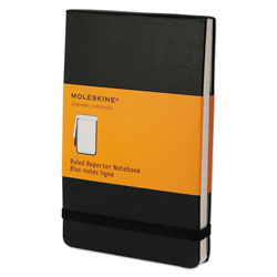 Moleskine Reporter Notebook, Narrow Rule, Black Cover, 3.5 x 5.5, 192 Sheets