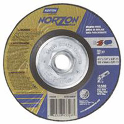 Norton Depressed Center Grinding Wheel, 4 1/2 in Dia, 1/4 in Thick, Zirconia