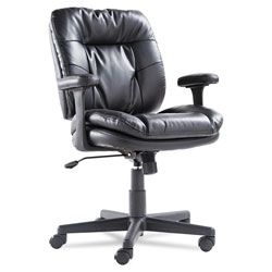 OIF Executive Bonded Leather Swivel/Tilt Chair, Supports up to 250 lbs, Black Seat/Back/Base