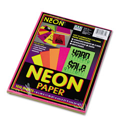 Pacon Neon Bond Paper, 8 1/2" x 11", 24 lb., Assorted Colors