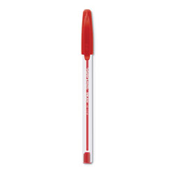 Papermate® InkJoy 50ST Stick Ballpoint Pen, Medium 1mm, Red Ink, Clear Barrel, Dozen
