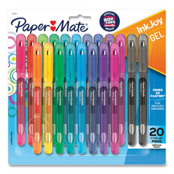 Papermate® InkJoy Stick Gel Pen, Medium 0.7mm, Assorted Ink/Barrel, 20/Pack