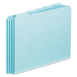 Pendaflex Blank Top Tab File Guides, 1/5-Cut Top Tab, Blank, 8.5 x 11, Blue, 100/Box