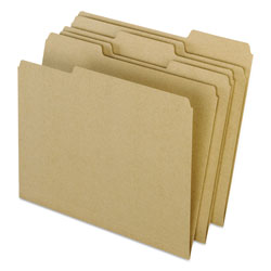 Pendaflex Earthwise by 100% Recycled Colored File Folders, 1/3-Cut Tabs, Letter Size, Natural, 100/Box