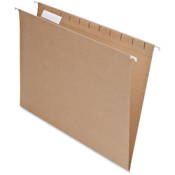 Pendaflex Earthwise Recycled Hanging File Folders, 1/5 Tab, Letter, Natural, 25/Box