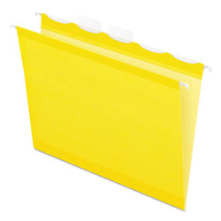 Pendaflex Ready-Tab Colored Reinforced Hanging Folders, Letter Size, 1/5-Cut Tab, Yellow, 25/Box