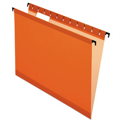 Pendaflex SureHook Hanging Folders, Letter Size, 1/5-Cut Tab, Orange, 20/Box