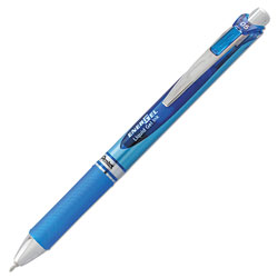 Pentel EnerGel RTX Retractable Gel Pen, Fine 0.5mm, Blue Ink, Silver/Blue Barrel