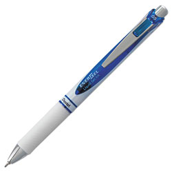 Pentel EnerGel RTX Retractable Gel Pen, Fine 0.5mm, Blue Ink, White/Blue Barrel