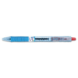 Pilot B2P Bottle-2-Pen Retractable Ballpoint Pen, 1mm, Red Ink, Translucent Blue Barrel, Dozen