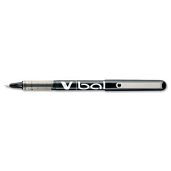 Pilot VBall Liquid Ink Stick Roller Ball Pen, Fine 0.7mm, Black Ink/Barrel, Dozen