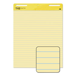 Post-it® Vertical-Orientation Self-Stick Easel Pads, Presentation Format (1 1/2" Rule), 30 Yellow 25 x 30 Sheets, 2/Carton