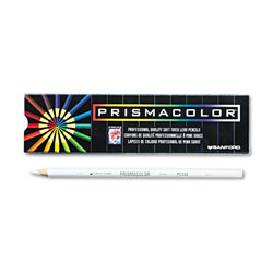 Prismacolor Premier Colored Pencil, 3 mm, 2B (#1), White Lead, White Barrel, Dozen