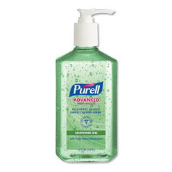 Purell Advanced Hand Sanitizer Soothing Gel, Fresh Scent with Aloe and Vitamin E, 12 oz Pump Bottle, 12/Carton
