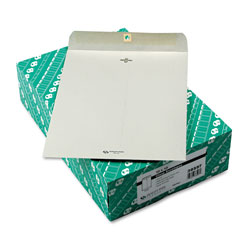 Quality Park Clasp Envelope, #97, Cheese Blade Flap, Clasp/Gummed Closure, 10 x 13, Executive Gray, 100/Box