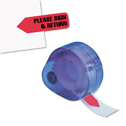 Redi-Tag/B. Thomas Enterprises Arrow Message Page Flags in Dispenser, "Please Sign and Return", Red, 120 Flags