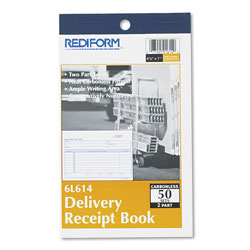 Rediform Delivery Receipt Book, Three-Part Carbonless, 6.38 x 4.25, 50 Forms Total
