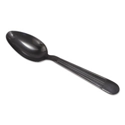 ReStockIt Heavy Weight Polystyrene Teaspoon - Black, 6.13", 1000 per Case