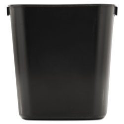 Rubbermaid Deskside Plastic Wastebasket, Rectangular, 3.5 gal, Black