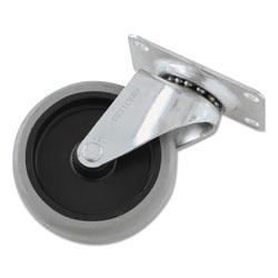 Rubbermaid Replacement Non-Marking Plate Caster, 4", Black/Gray