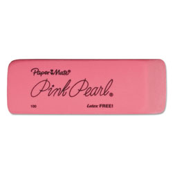 Papermate® Pink Pearl Eraser, Rectangular, Medium, Elastomer, 3/Pack