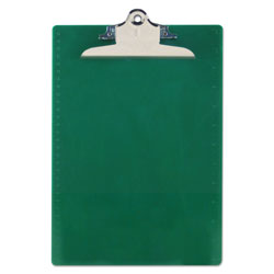 Saunders Recycled Plastic Clipboard with Ruler Edge, 1" Clip Cap, 8 1/2 x 12 Sheet, Green