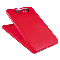 Saunders SlimMate Storage Clipboard, 1/2" Clip Capacity, Holds 8 1/2 x 11 Sheets, Red