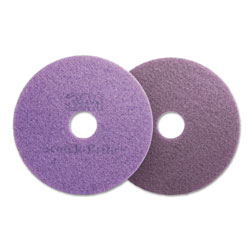 Scotch Brite® Diamond Floor Pads, 16" Diameter, Purple, 5/Carton