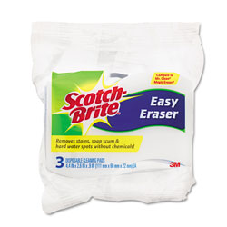 Scotch Brite® Easy Erasing Pad 4004, 4.4 x 2.6, Blue/White, 3/Pack
