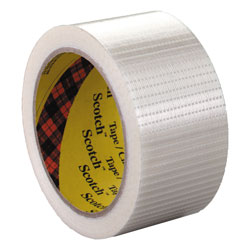 Scotch™ Bi-Directional Filament Tape, 3" Core, 50 mm x 50 m, Clear
