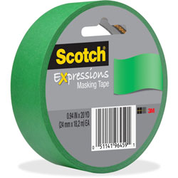 Scotch™ Expressions Masking Tape, .94" x 20 yds, Primary Green