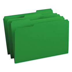 Smead Colored File Folders, 1/3-Cut Tabs, Legal Size, Green, 100/Box