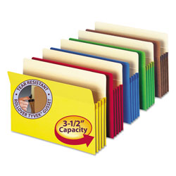 Smead Colored File Pockets, 3.5" Expansion, Letter Size, Assorted, 5/Pack
