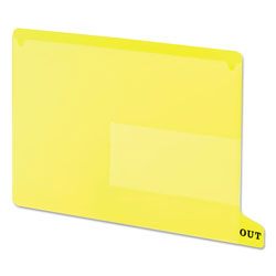 Smead Colored Poly Out Guides with Pockets, 1/3-Cut End Tab, Out, 8.5 x 11, Yellow, 25/Box