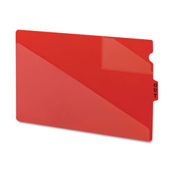 Smead End Tab Poly Out Guides, Two-Pocket Style, 1/3-Cut End Tab, Out, 8.5 x 14, Red, 50/Box