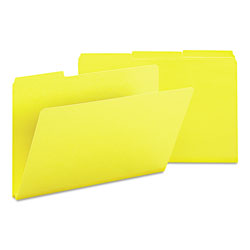 Smead Expanding Recycled Heavy Pressboard Folders, 1/3-Cut Tabs, 1" Expansion, Legal Size, Yellow, 25/Box