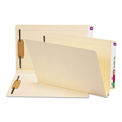 Smead Manila End Tab 2-Fastener Folders with Reinforced Tabs, 1.5" Expansion, Straight Tab, Legal Size, 14 pt. Manila, 50/Box