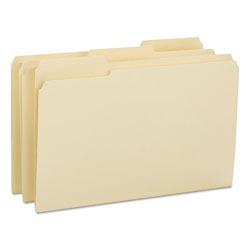 Smead Reinforced Tab Manila File Folders, 1/3-Cut Tabs, Legal Size, 14 pt. Manila, 100/Box