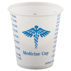 Solo Paper Medical & Dental Graduated Cups, 3oz, White/Blue, 100/Bag, 50 Bags/Carton